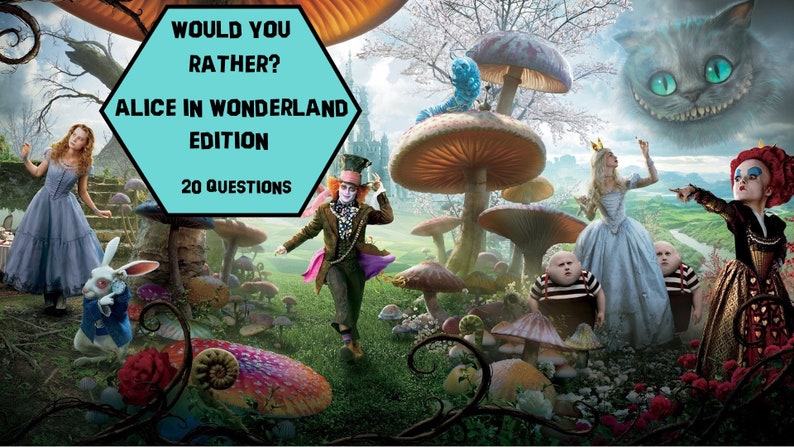 Would You Rather Game Alice Wonderland Edition Alice Wonderland Party game Alice Wonderland Birthday game Alice Wonderland Icebreaker image 2