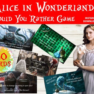 Would You Rather Game Alice Wonderland Edition Alice Wonderland Party game Alice Wonderland Birthday game Alice Wonderland Icebreaker image 1