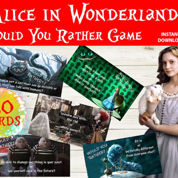 Would You Rather Game Alice Wonderland Edition - Alice Wonderland Party game - Alice Wonderland Birthday game - Alice Wonderland Icebreaker