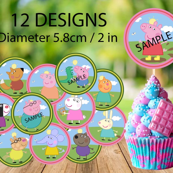 Pig Cupcake Toppers Etsy