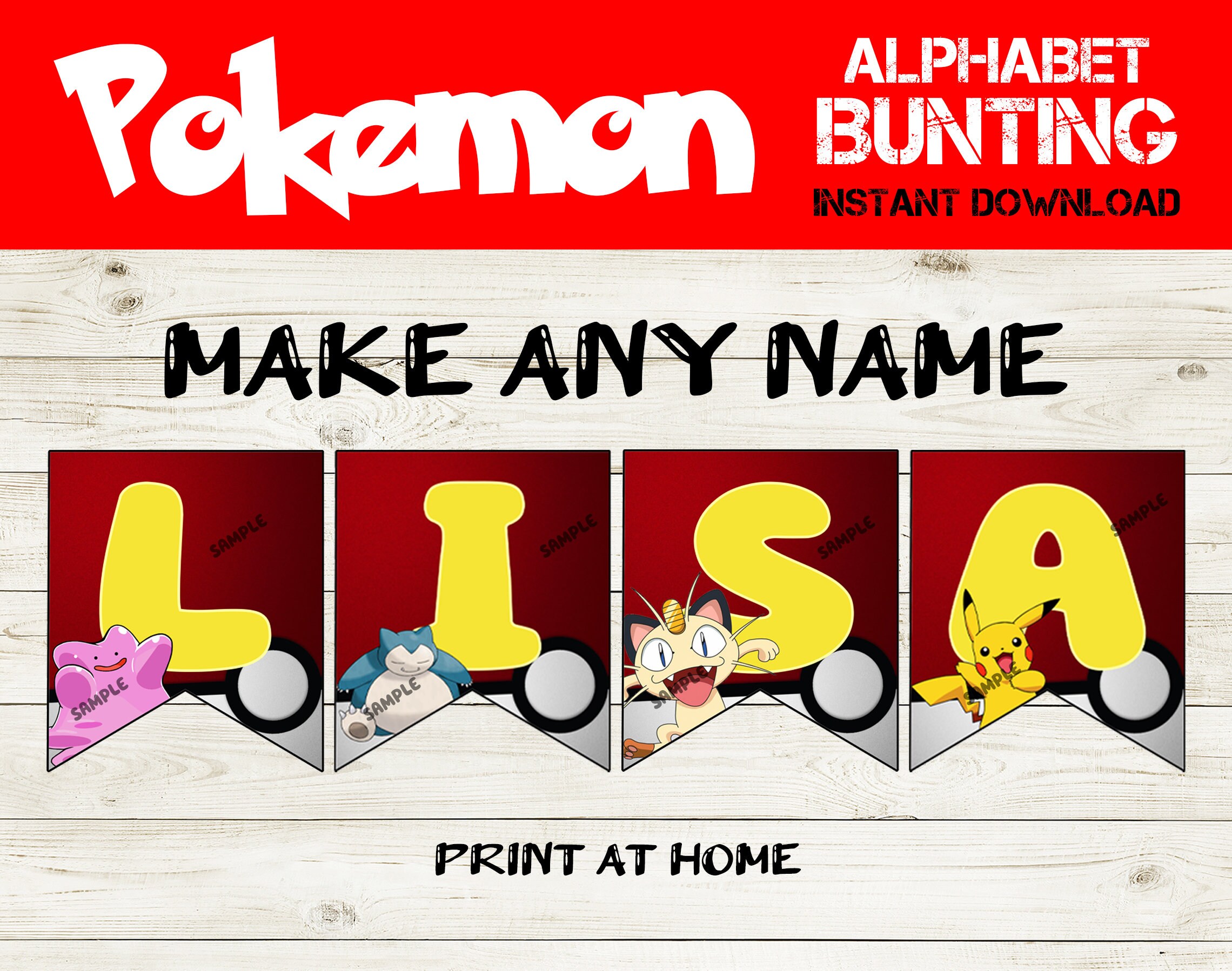 Pokemon Party Decor Pack Pokemon Party Supplies Pokemon Etsy