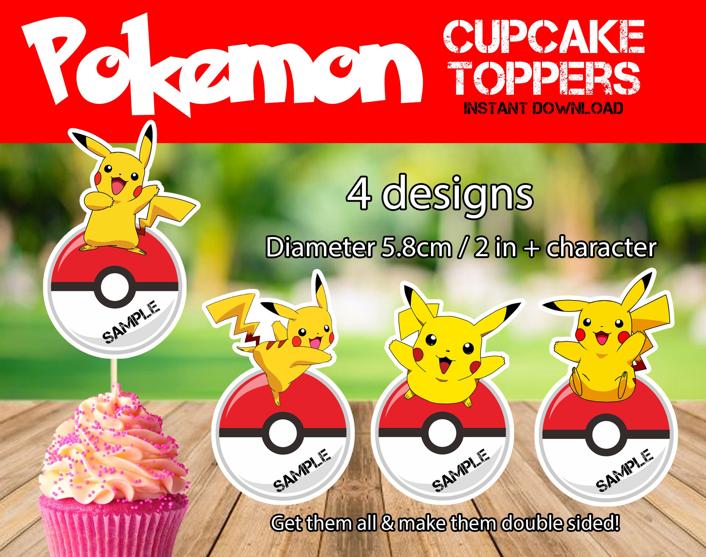 Pikachu Cupcake Toppers