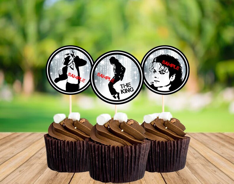 Michael Jackson Party Cupcake Toppers Michael Jackson Themed Etsy