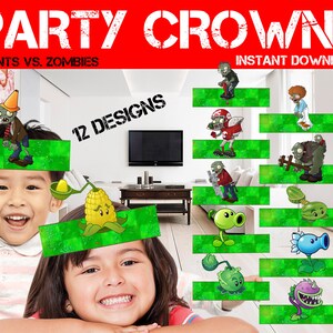 Plants Vs Zombies Party Headbands Plants Vs Zombies Party Crowns Plants Vs Zombies Party Hats ...