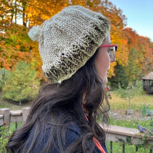 Hand knitted wool and angora hat