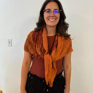 Hand knitted wool shawl /scarf