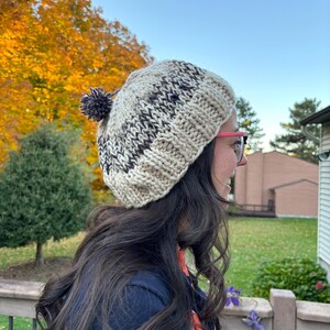 Hand knitted adult winter hat