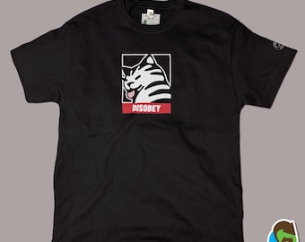 Disobey Cat Shepard Fairey Obey Giant Parody T-Shirt