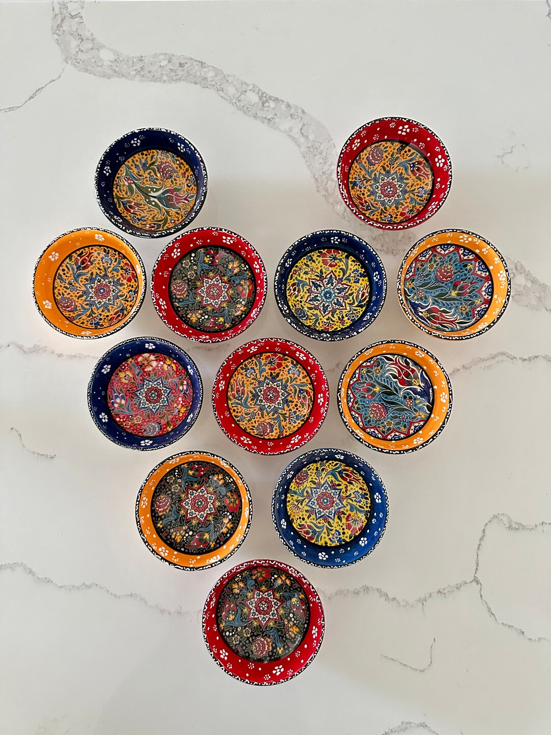 Hand-painted Turkish Ceramic Bowls-set of 4-6 Medium 5inch Colorful