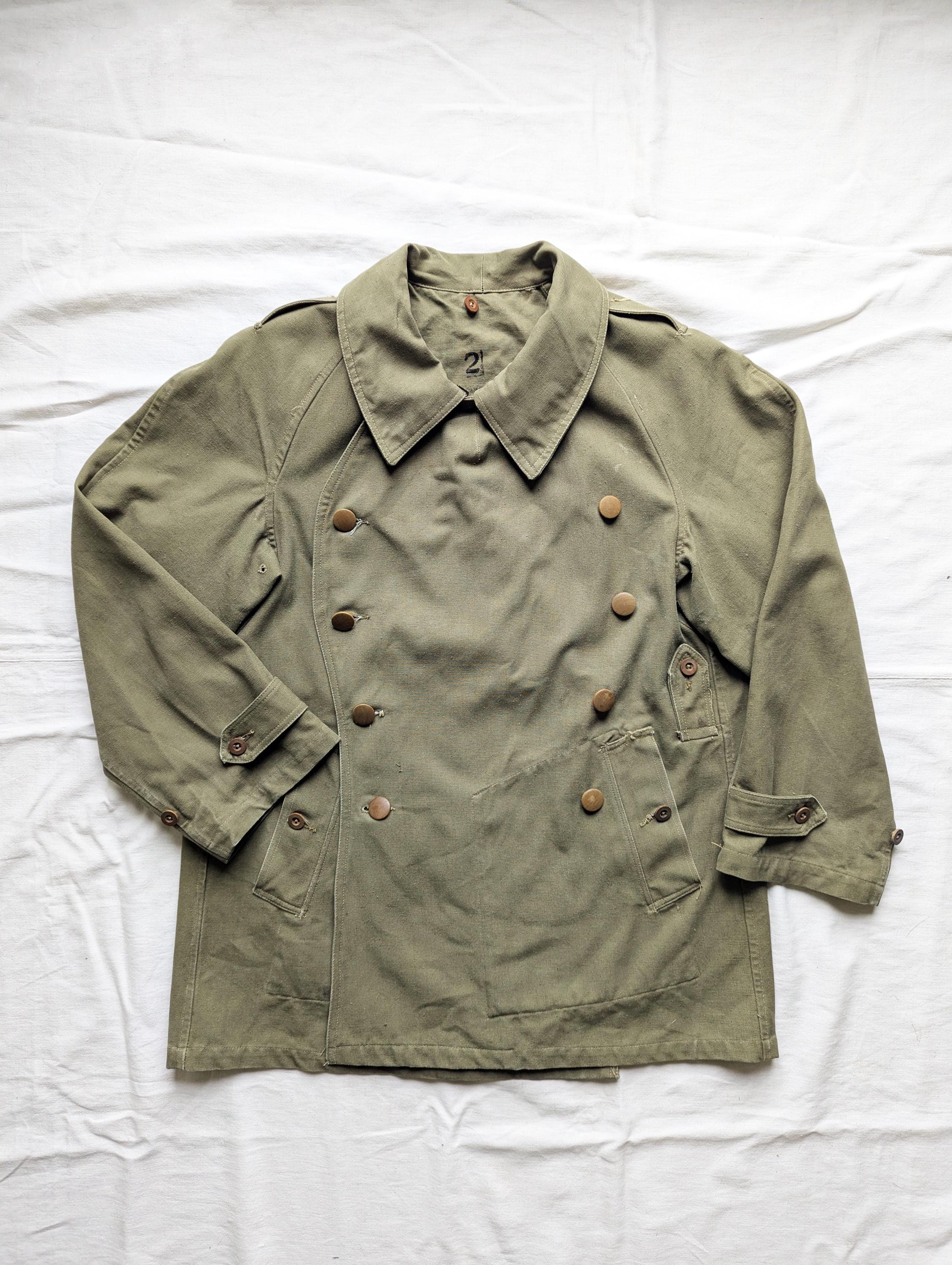 70's] French Army Motorcycle Leather Jacket size.100m