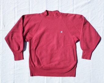 1990s Champion Blank Red Reverse Weave Sweatshirt Made in 1990s Champion Blank Red Reverse Weave Sweatshirt Made in