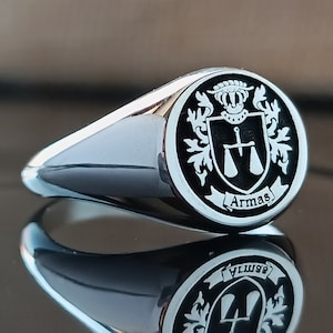 Family Crest Signet Ring Christmas Gift, Coat of Arms Ring, Family Crest Rings, Custom Signet Ring, Crest Ring