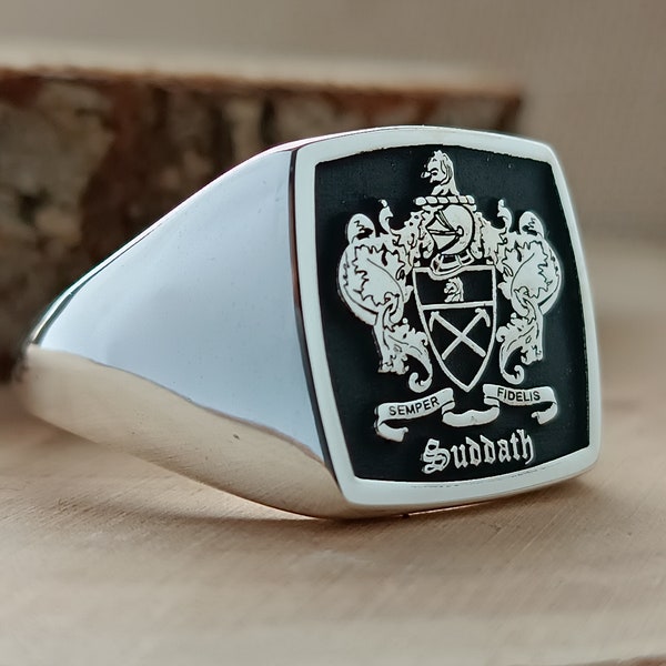 Family Crest Coat of Arms Custom Ring for Personalized Rings, Custom Ring with Personalized Gold and Silver