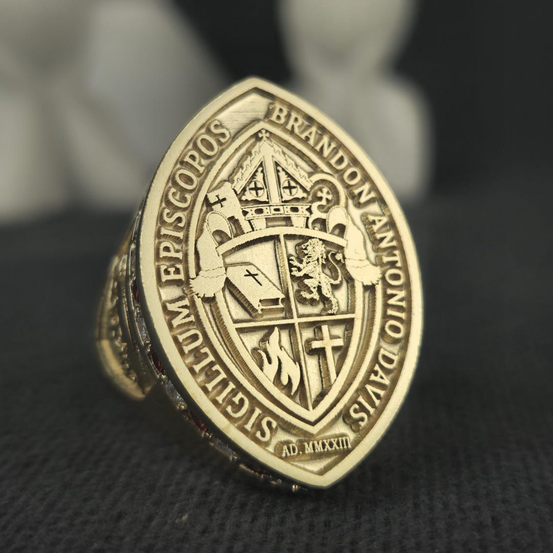 Custom Bishop Ring, Personalized Clergy Signet Ring, Brandon Antonio ...