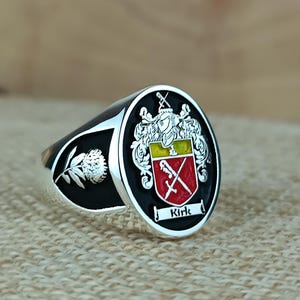 Coat of Arms Ring for Personalized Jewelry, Personalized Gold Signet Ring Custom Engraved, Family Crest Ring