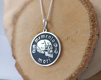 Memento Mori, Stoic Silver Necklace, Memento Mori Silver Neckace, Personalized Memento Mori Pendant,Dainty Amor Fati Jewelry