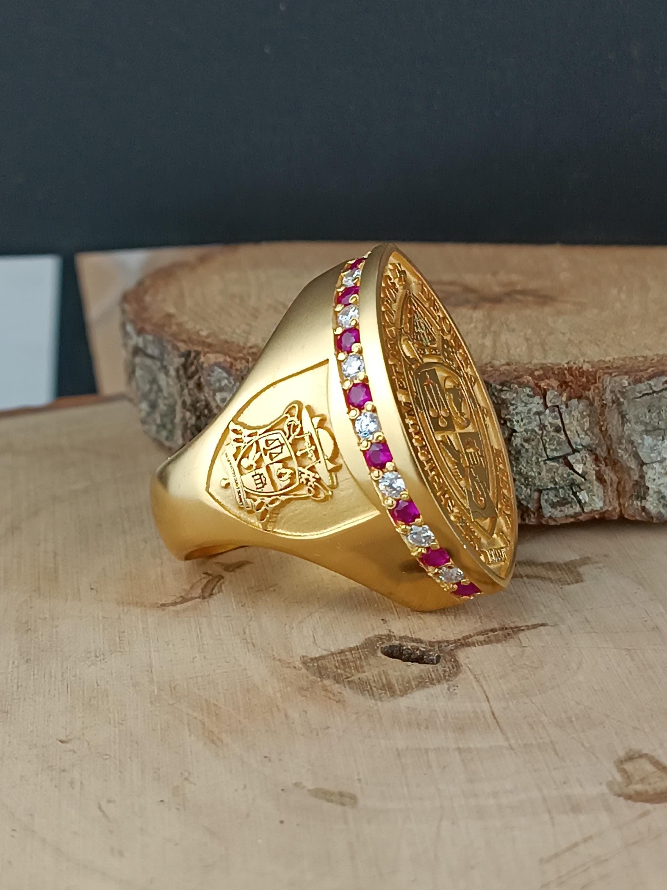 Ministers Rings Gold Bishop Ring / Episcopal Apostolic Ring / Custom Clergy Ring With ...