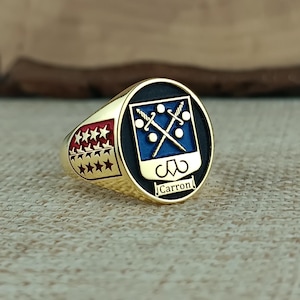 Family Crest Rings, Custom Signet Ring, Family Crest Signet Ring, Personalized Jewelry, Solid Gold Coat of Arms Signet Ring, Christmas Gift