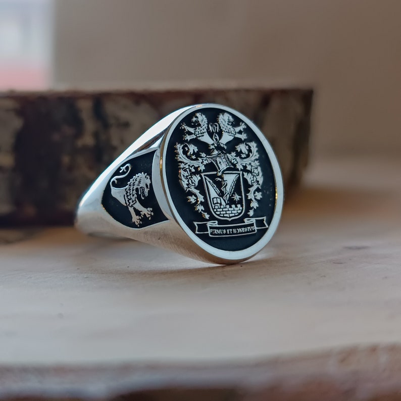 Signet Rings For Family Family Crest Rings Custom Signet Ring Family Crest Signet - Etsy