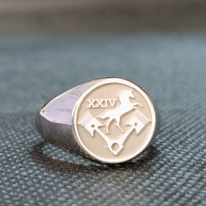 Crest Ring, Family Crest Signet Ring Christmas Gift, Coat of Arms Ring, Family Crest Rings, Custom Signet Ring