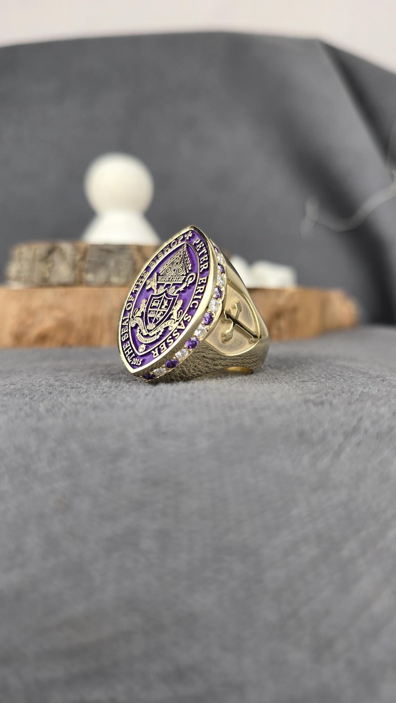 Episcopal Cross & Bible Signet, Ordination Gift, Men's Church Ring ...