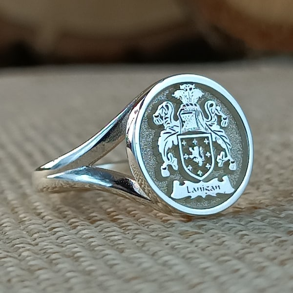 Family Crest Coat of Arms Custom Ring for Personalized Rings, Custom Ring with Personalized Gold and Silver