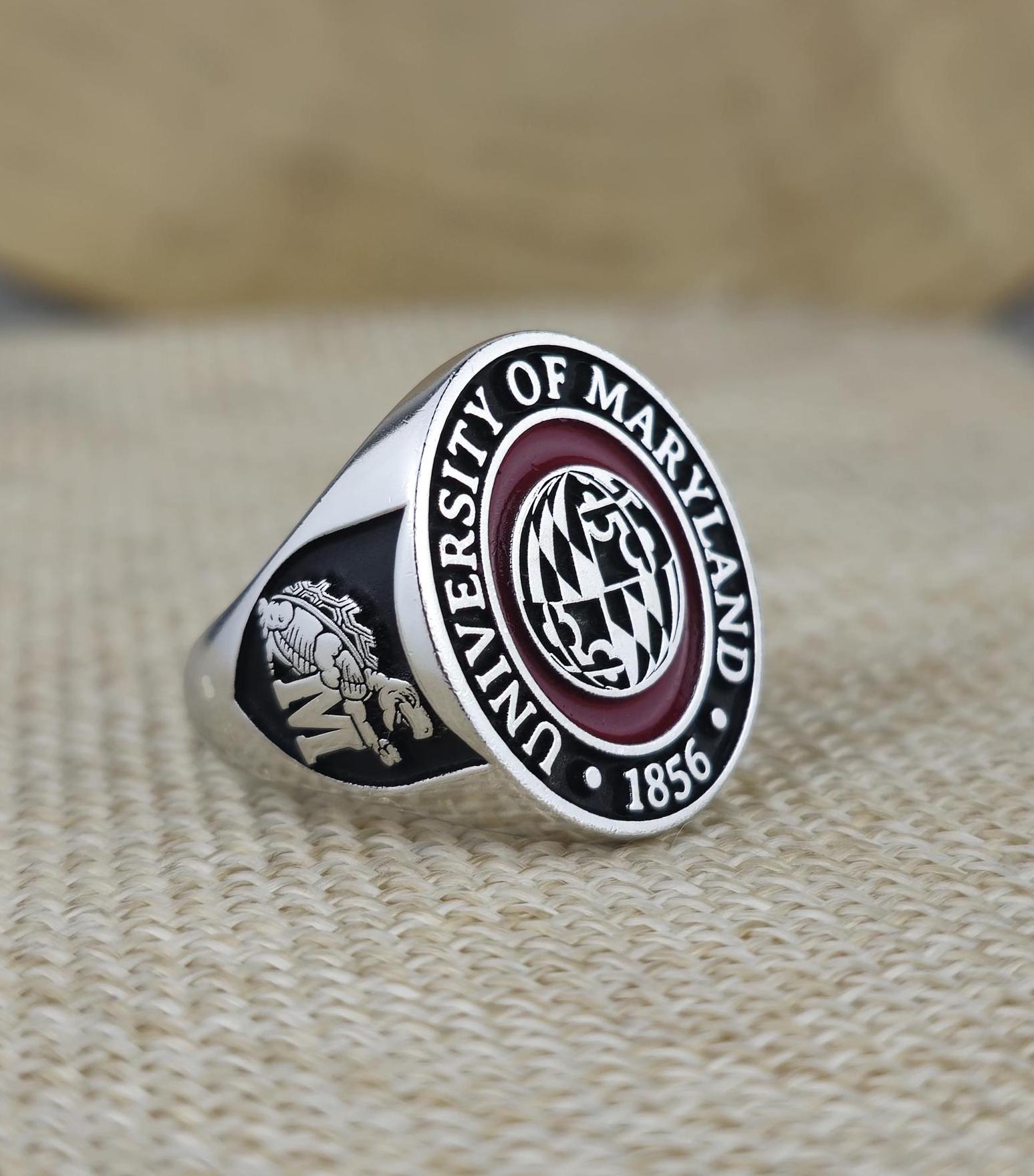 Custom University of Maryland Graduation Ring, UMD Terps Alumni Signet ...