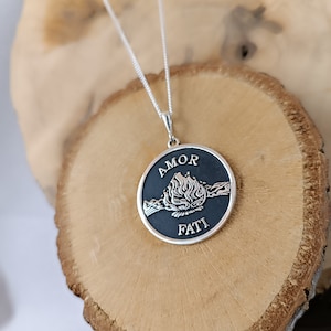 AmorFati Halskette, Silber Amor Fati Halskette, Amor Fati Halskette, Liebe des Schicksals Halskette, Amor Fati Kette Halskette, Amor Fati Symbol Halskette