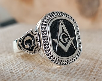Masonic Jewelry, Christmas Ring, Christmas Gift, Masonic Rings, Freemason Ring, Master Mason Rings, Free Mason Ring, Mens Masonic Rings