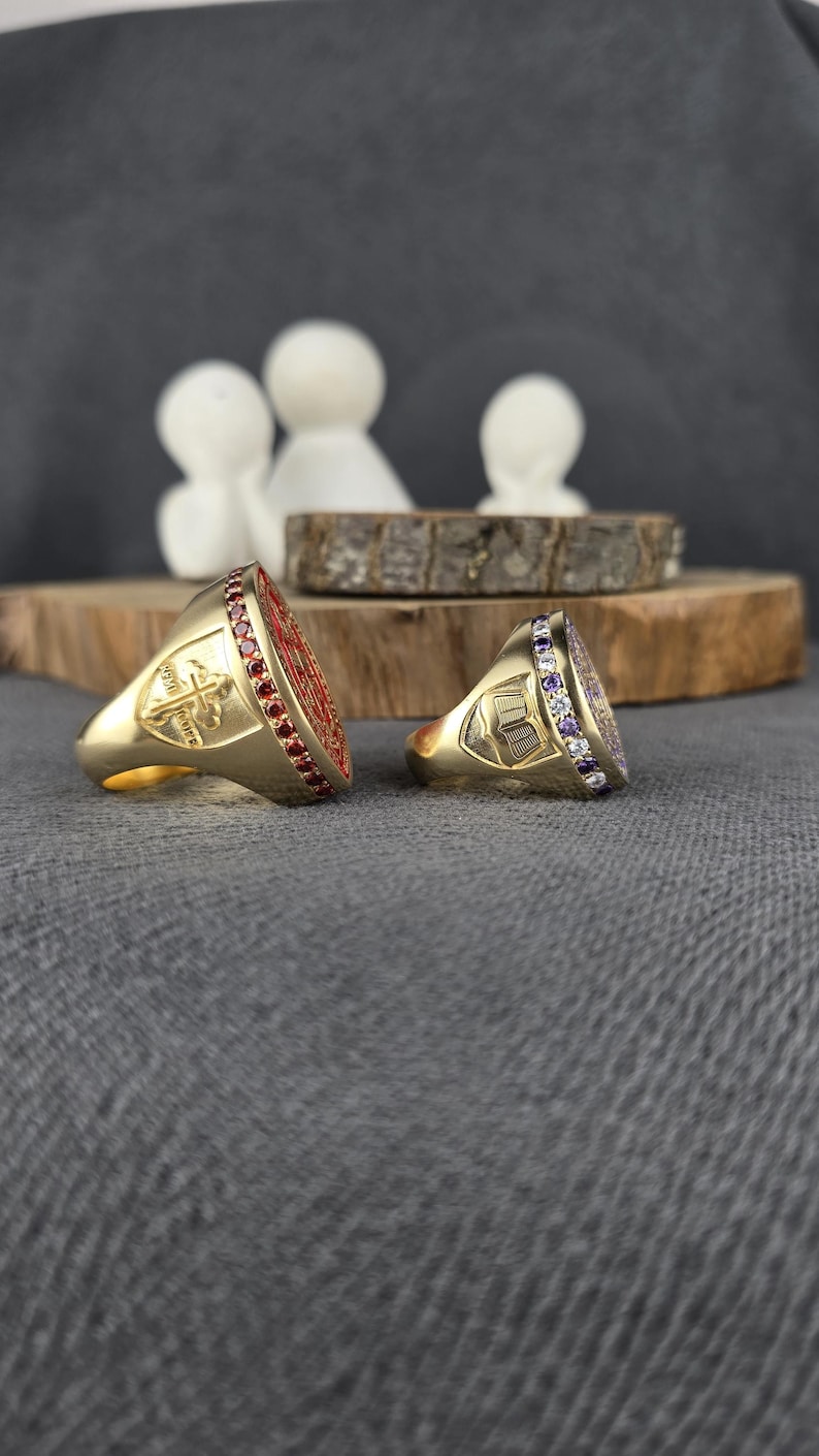 Bespoke Bishop & Archbishop Seal Rings, Custom Clergy Gold Jewelry Set ...