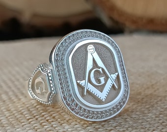 Free Mason Ring, Mens Masonic Rings, Masonic Jewelry, Christmas Ring, Christmas Gift, Masonic Rings, Freemason Ring, Master Mason Rings,