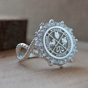 Stoic Rings,Justice Wisdom Temperance Courage Ring, Justice Wisdom Ring ,Custom stoic necklace,Cardinal Virtues Necklace,Wisdom Necklace