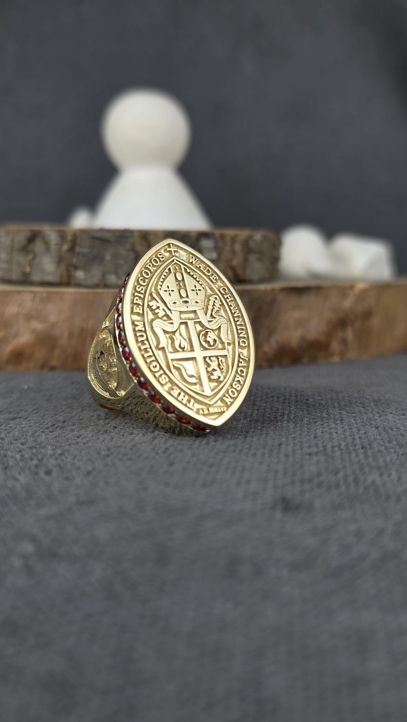 Ministers Rings Custom Wade Channing Jackson Bishop Seal Ring, Gold Sigillum Episcorpor ...