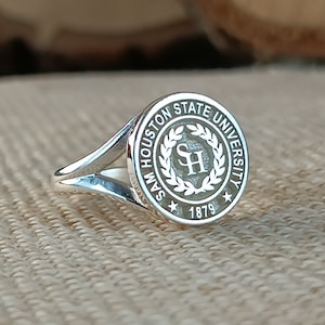 University Ring, Family Ring, Coat of Arms Logo Ring, College Ring, Class Ring, Personalized Gift, Graduation Gift, Graduation Ring