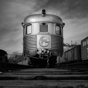 Santa Fe Chief, Black and White Fine Art Photography, Railroad Art, Train Art, Western Art
