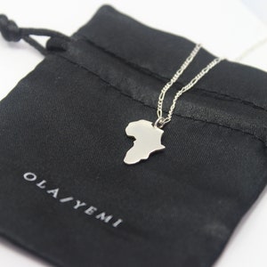 Silver Africa Pendant Necklace . Sterling Silver Necklace . Silver Africa Necklace . Mama Africa Necklace . 925 Sterling Silver