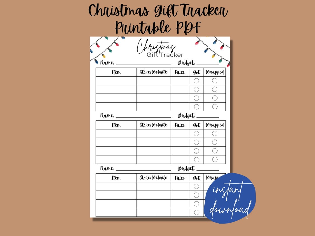 Christmas Gift Planner Printable Holiday Planning Christmas - Etsy