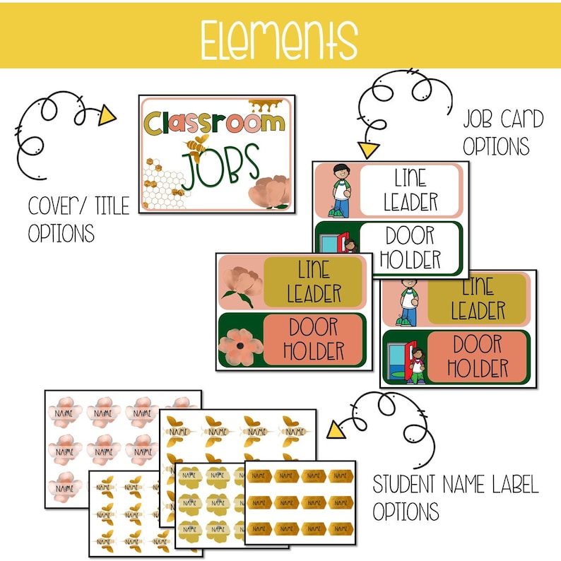 MEGA BOHO Bee Classroom Decor Bundle Editable Bee Decor Etsy