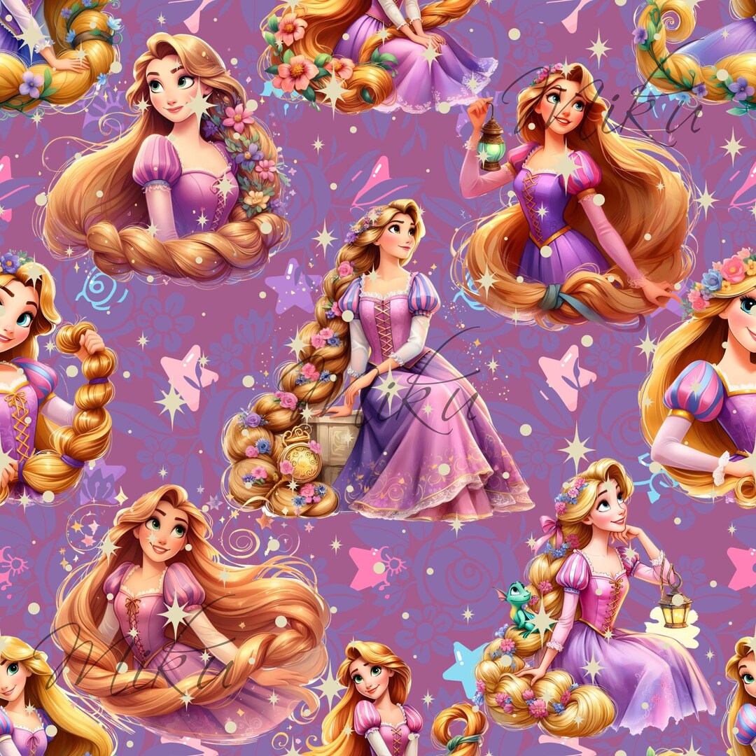 Rapunzel Seamless Pattern Etsy