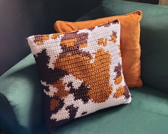 Kuhfell Häkelkissen Muster: (PDF Pattern)