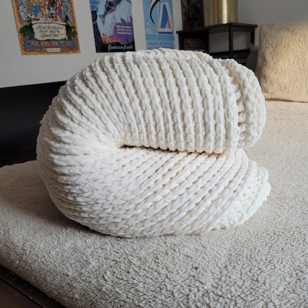 Patrón de crochet de manta ponderada extra gruesa / manta de invierno
