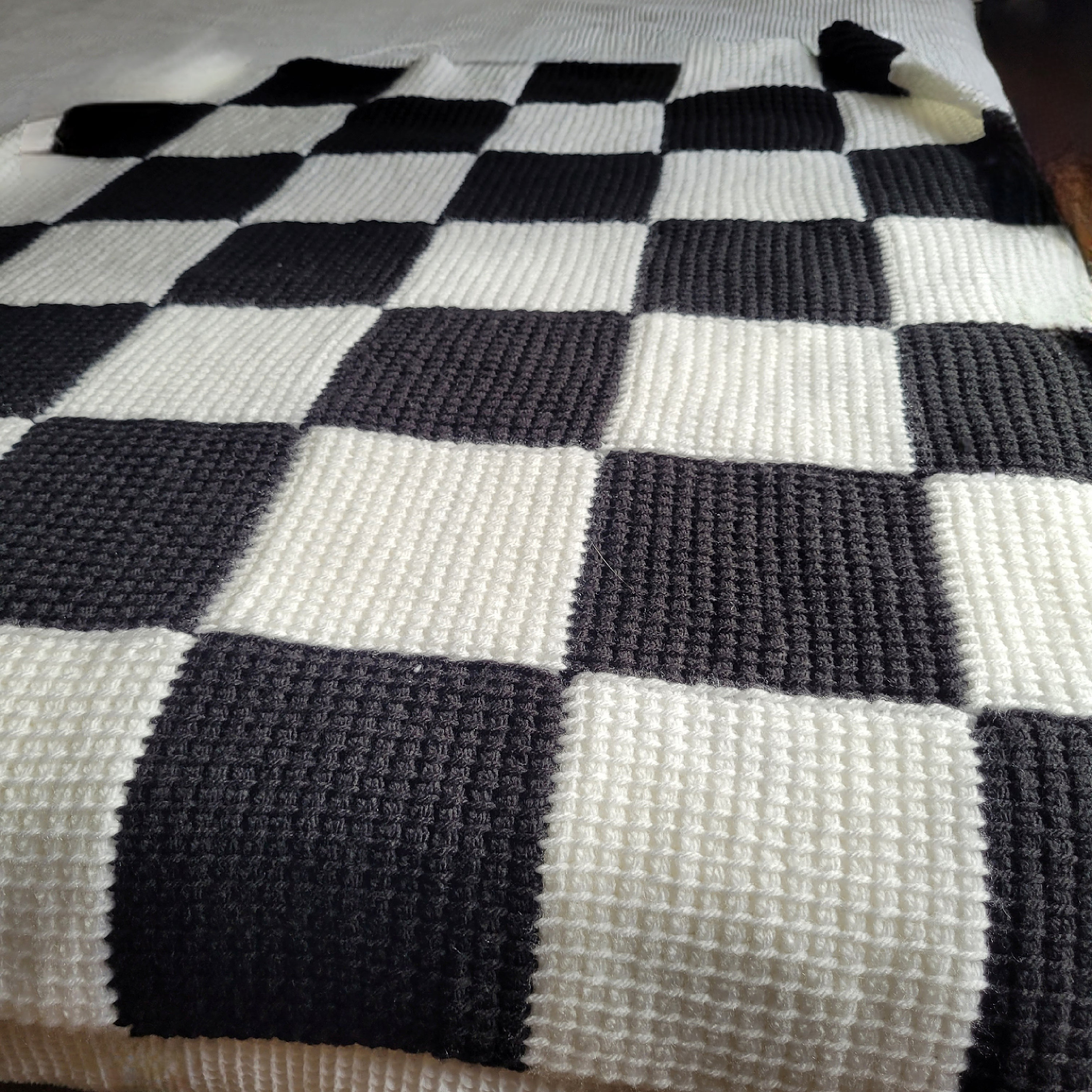 Large Check, Checkerboard Blanket Pattern - Tunisian Crochet Large Check, Checkerboard Blanket Pattern - Tunisian Crochet