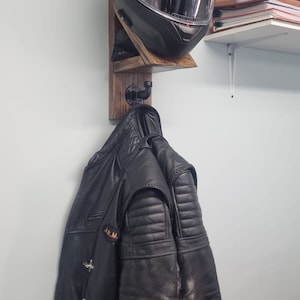 Helmet Stand/Glove Holder and Coat Hanger/Storage made from Reclaimed Wood zdjęcie 2