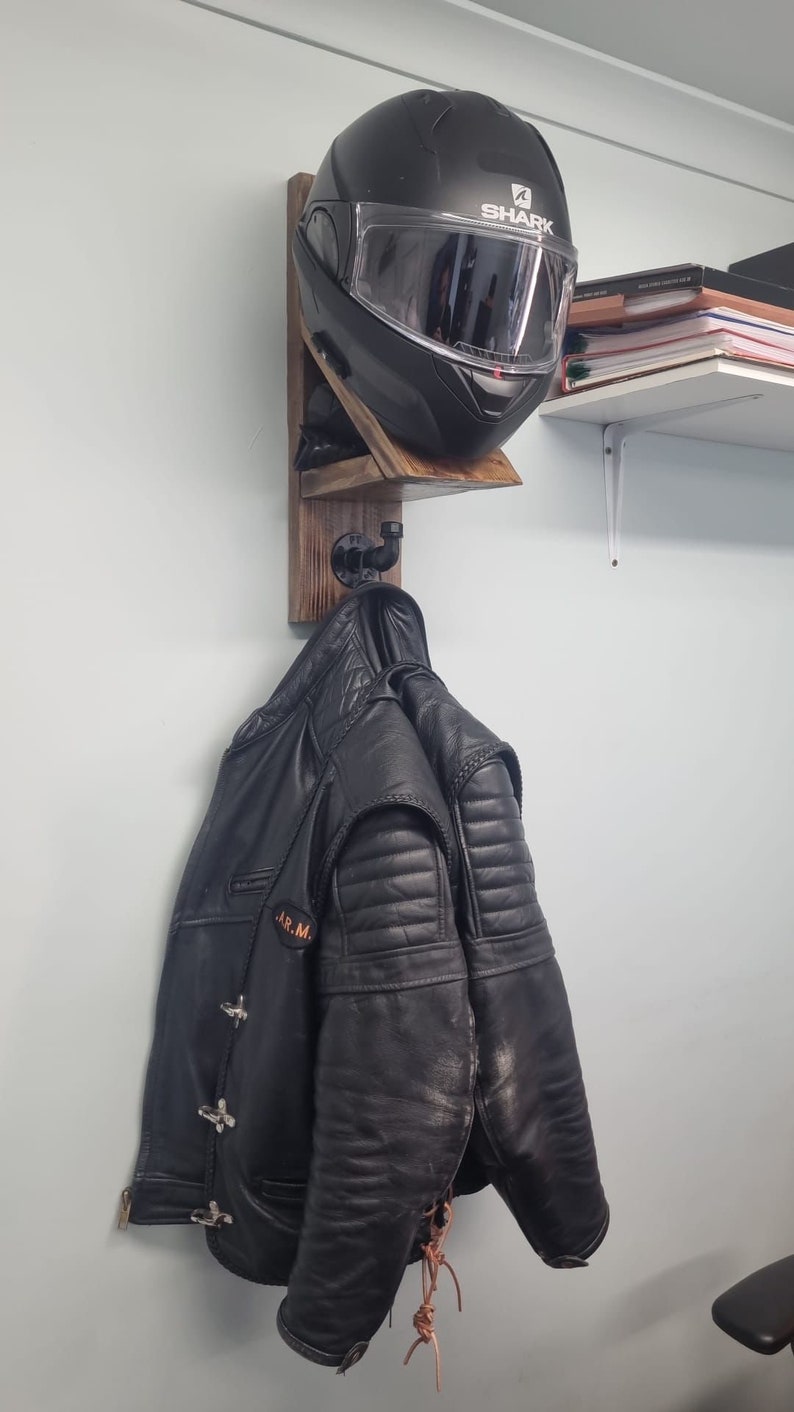 Helmet Stand/Glove Holder and Coat Hanger/Storage made from Reclaimed Wood zdjęcie 2