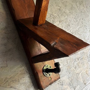 Helmet Stand/Glove Holder and Coat Hanger/Storage made from Reclaimed Wood