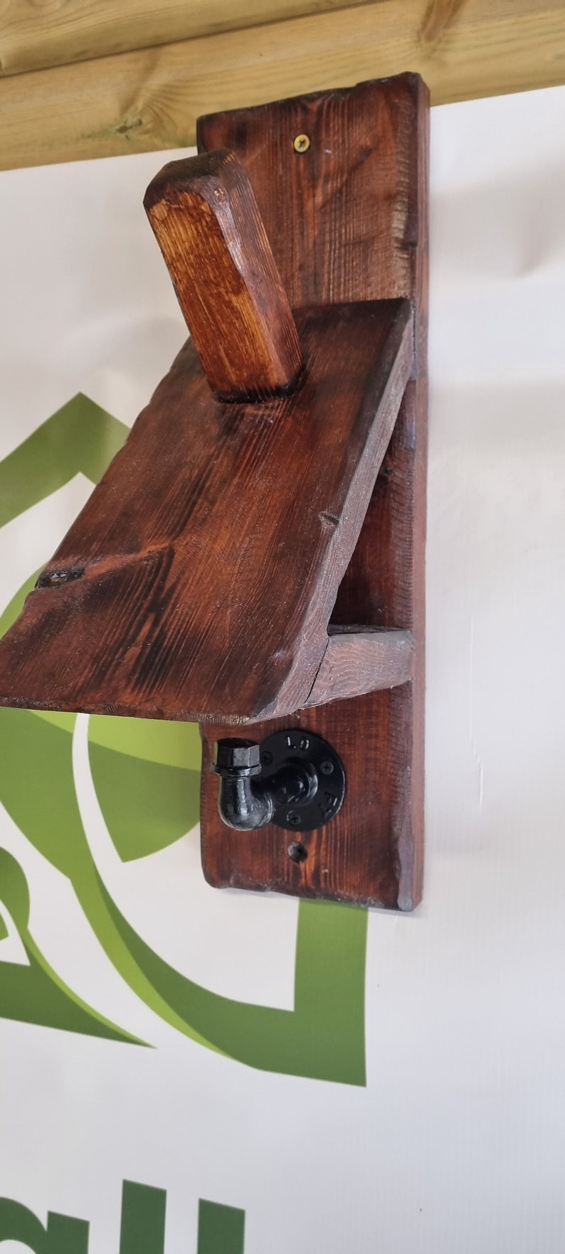 Helmet Stand/Glove Holder and Coat Hanger/Storage made from Reclaimed Wood zdjęcie 4