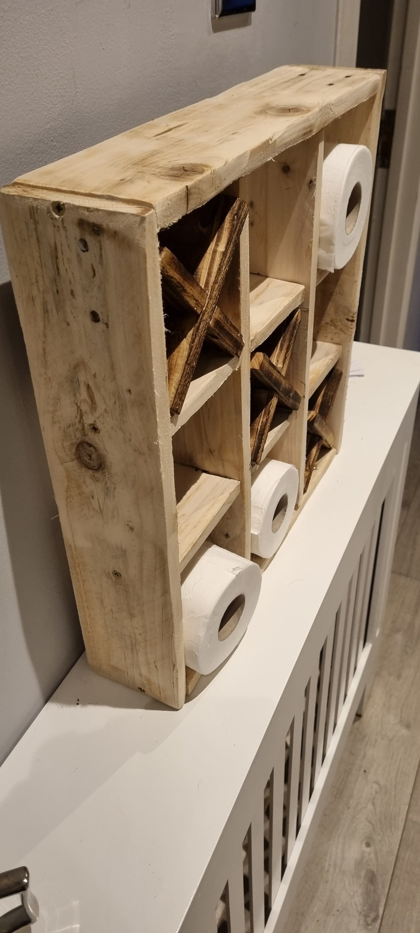 Rustic Noughts & Crosses Toilet Roll Holder/storage Made From Etsy UK
