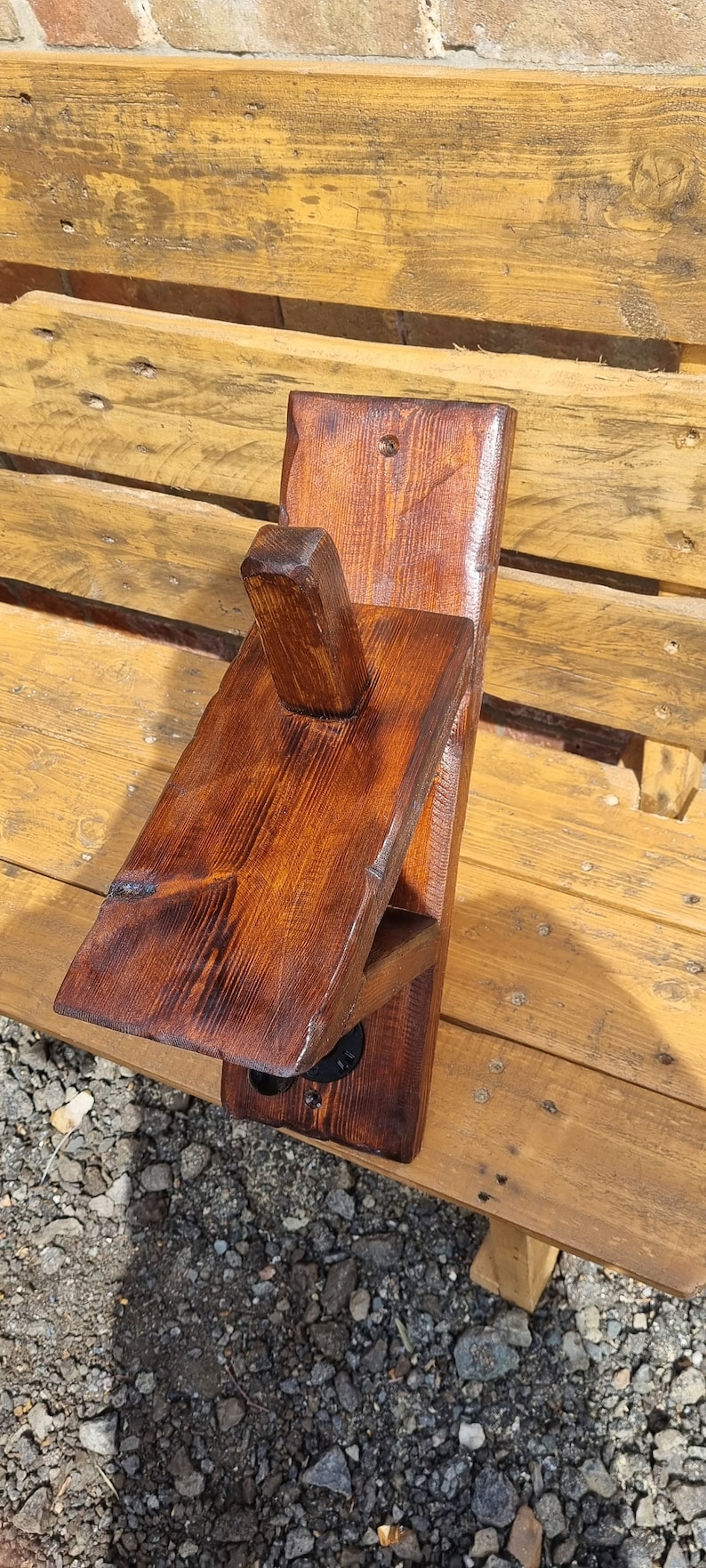 Helmet Stand/Glove Holder and Coat Hanger/Storage made from Reclaimed Wood zdjęcie 7