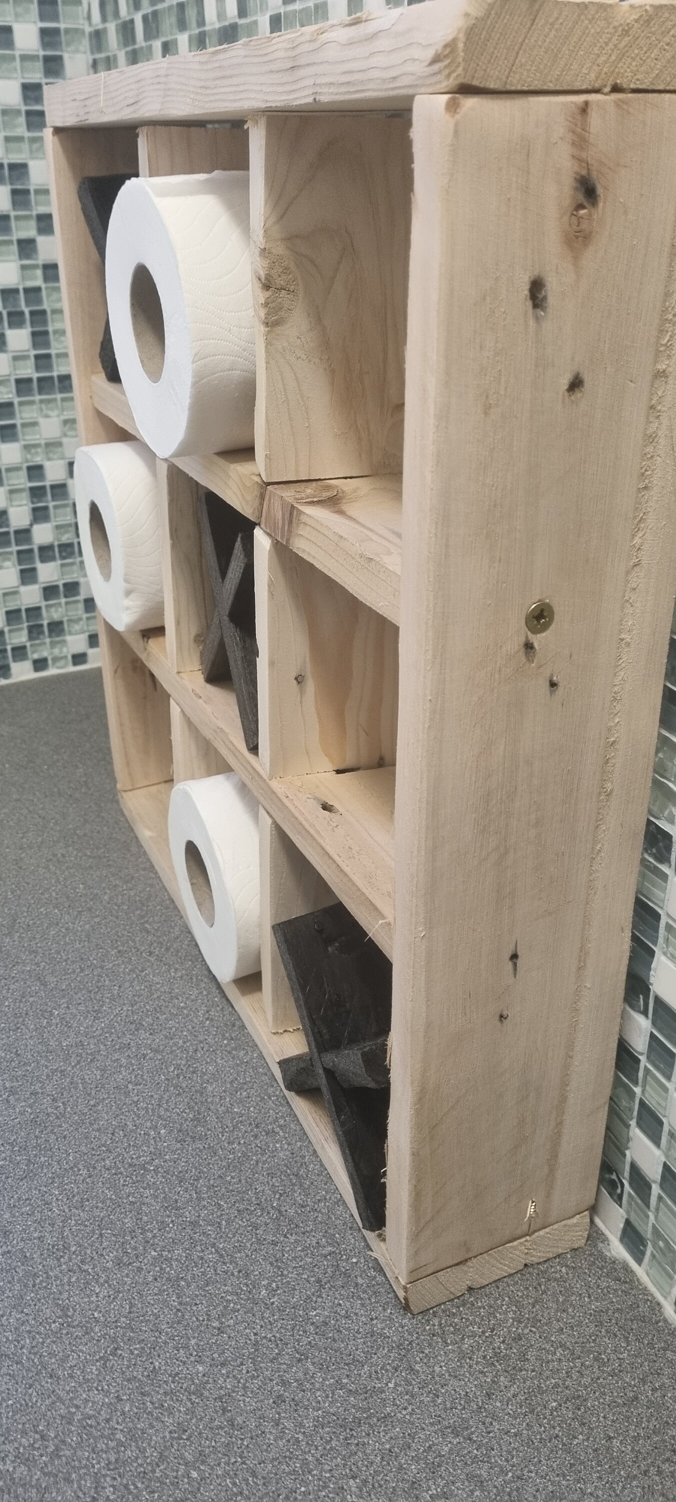 Rustic Noughts & Crosses Toilet Roll Holder/storage Made From Etsy UK