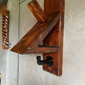 Helmet Stand/Glove Holder and Coat Hanger/Storage made from Reclaimed Wood zdjęcie 8